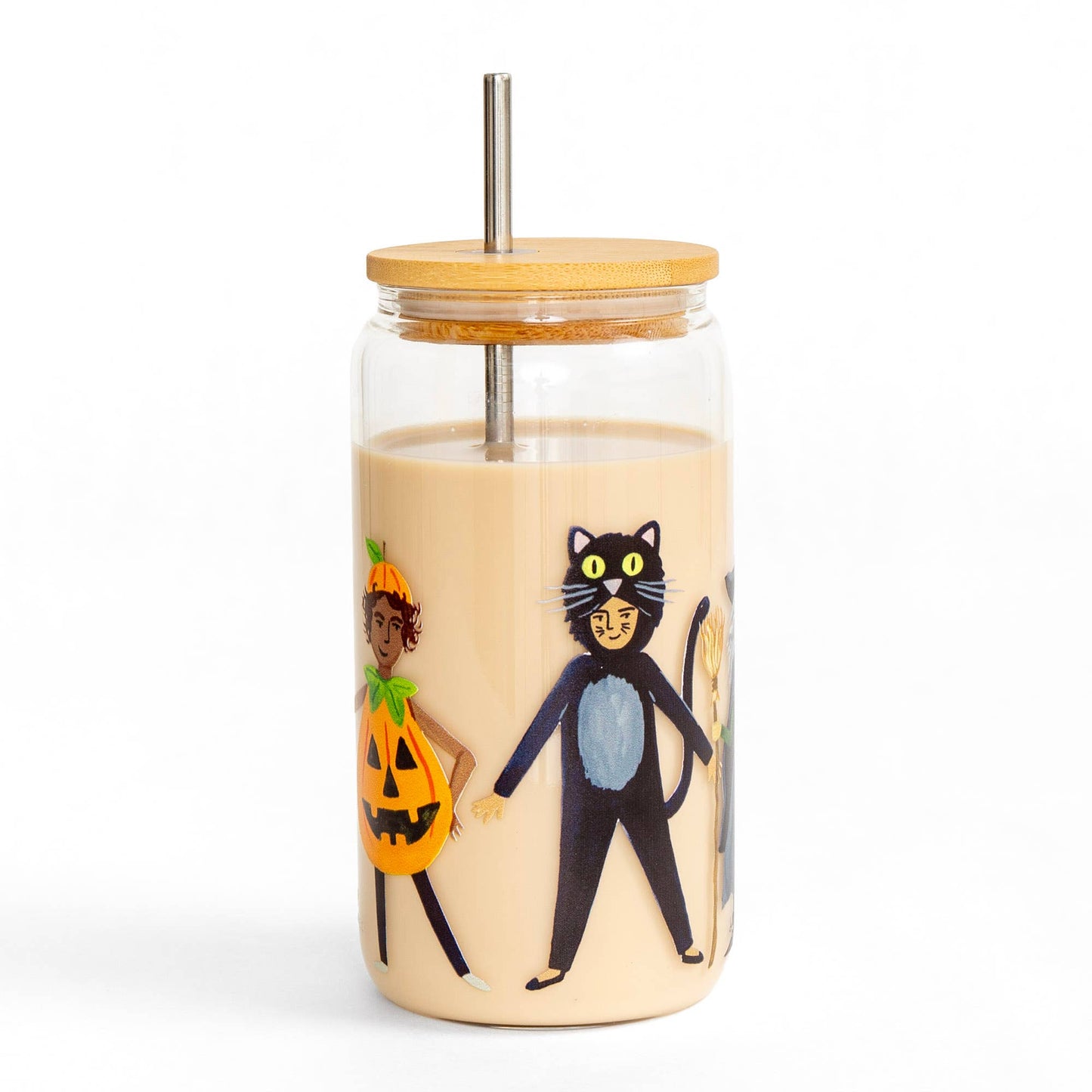 Trick-Or-Treaters Glass Can