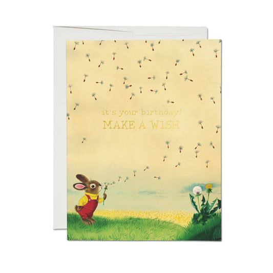 Richard Scarry Bunny and Dandelion Greeting Card