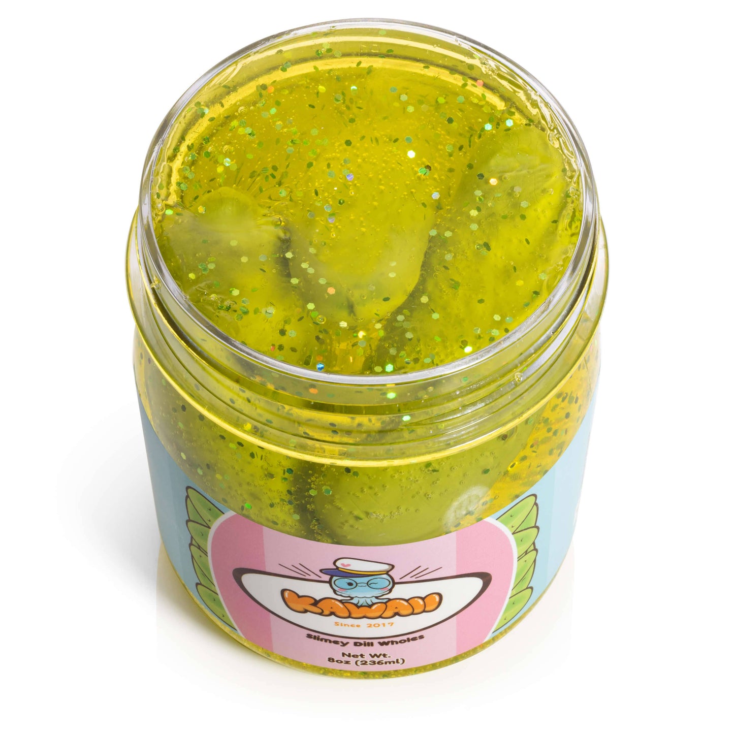 Shimmery Pickle Clear Slime by Kawaii Slime Company