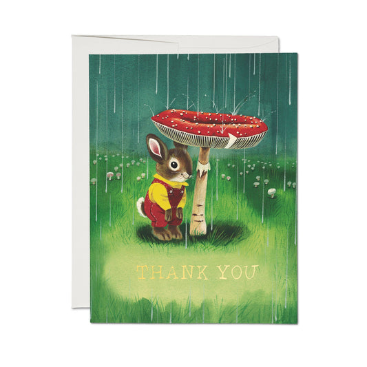 Richard Scarry Bunny and Mushroom Greeting Card