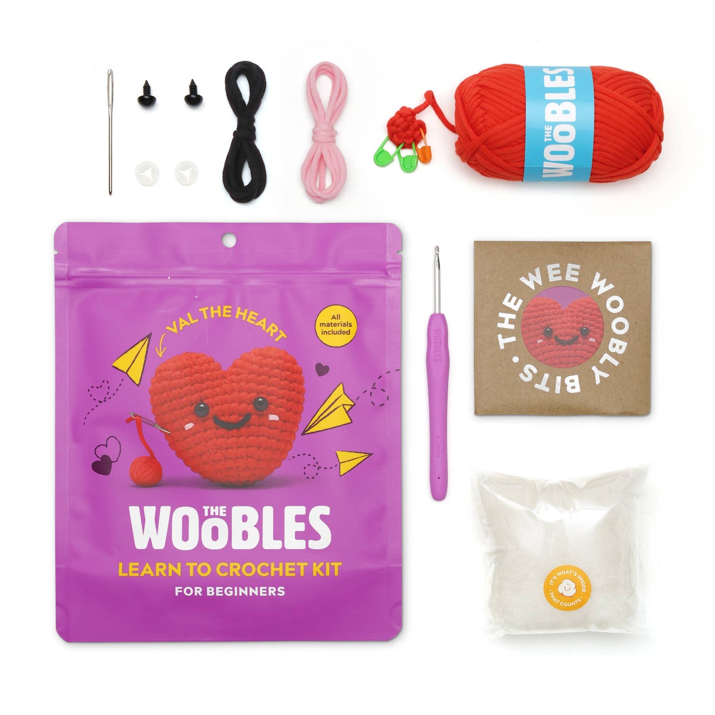 The Woobles Val the Heart Beginner Crochet Kit