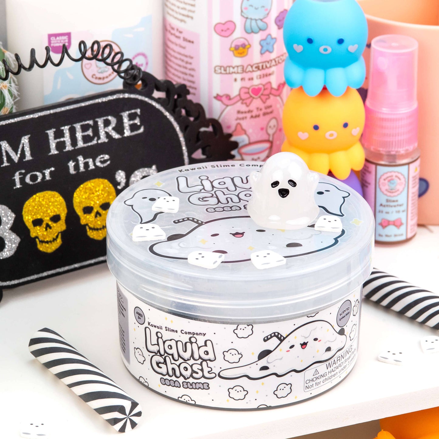 Liquid Ghost Boba Clear Slime by Kawaii Slime Company