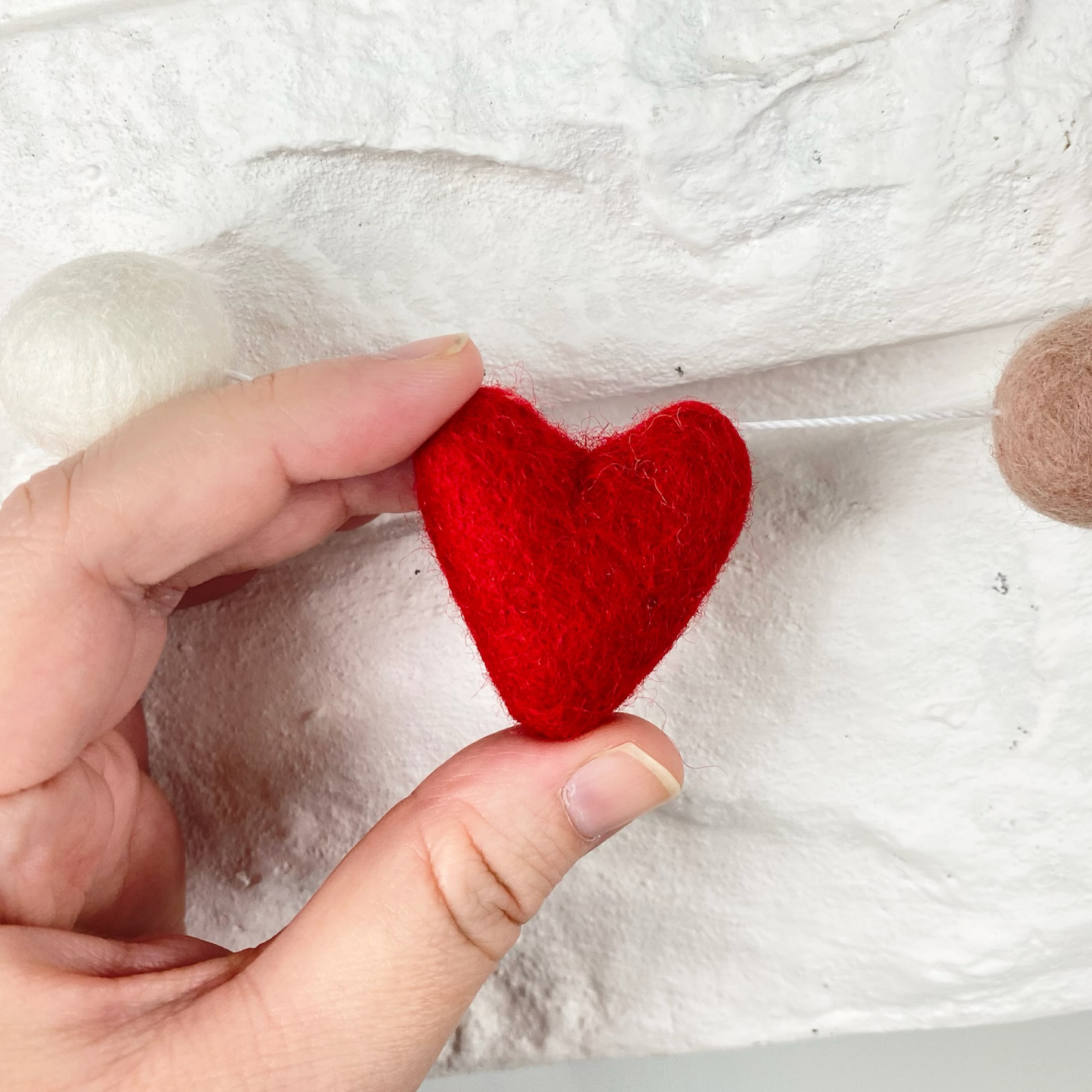 Red Felt Heart Garland