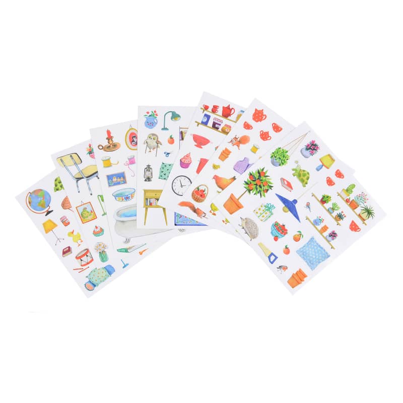 Coloring Books  & Assorted Stickers The Big Family - Moulin Roty