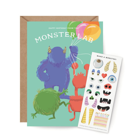 Sticker Scene Card - Monster Lab