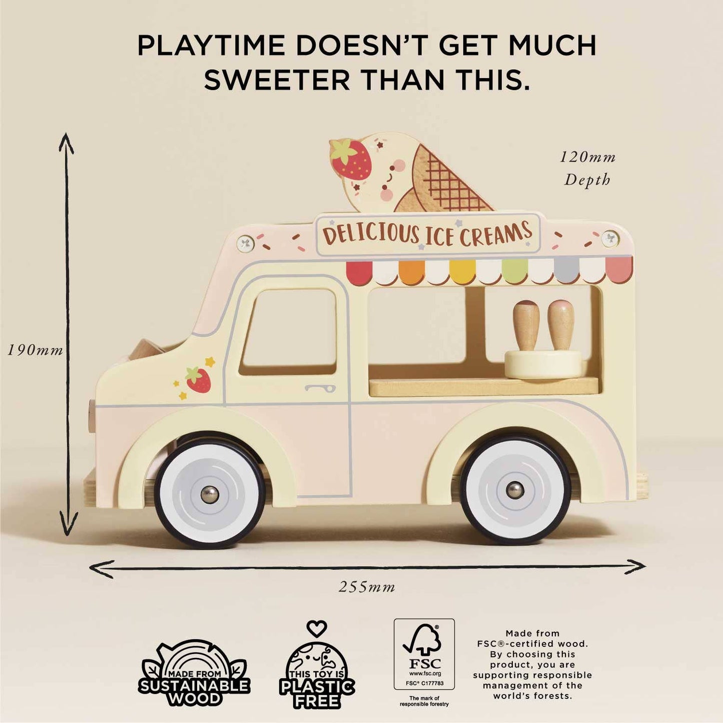 Wooden Ice Cream Van by Le Toy Van