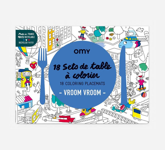 Coloring Placemat, Vroom Vroom! - Omy