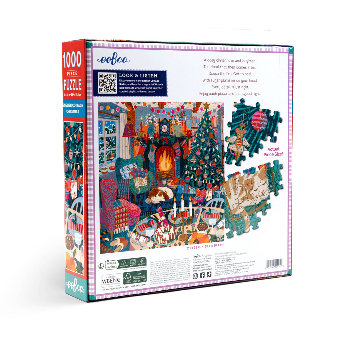 English Cottage Christmas 1000 Piece Square Puzzle