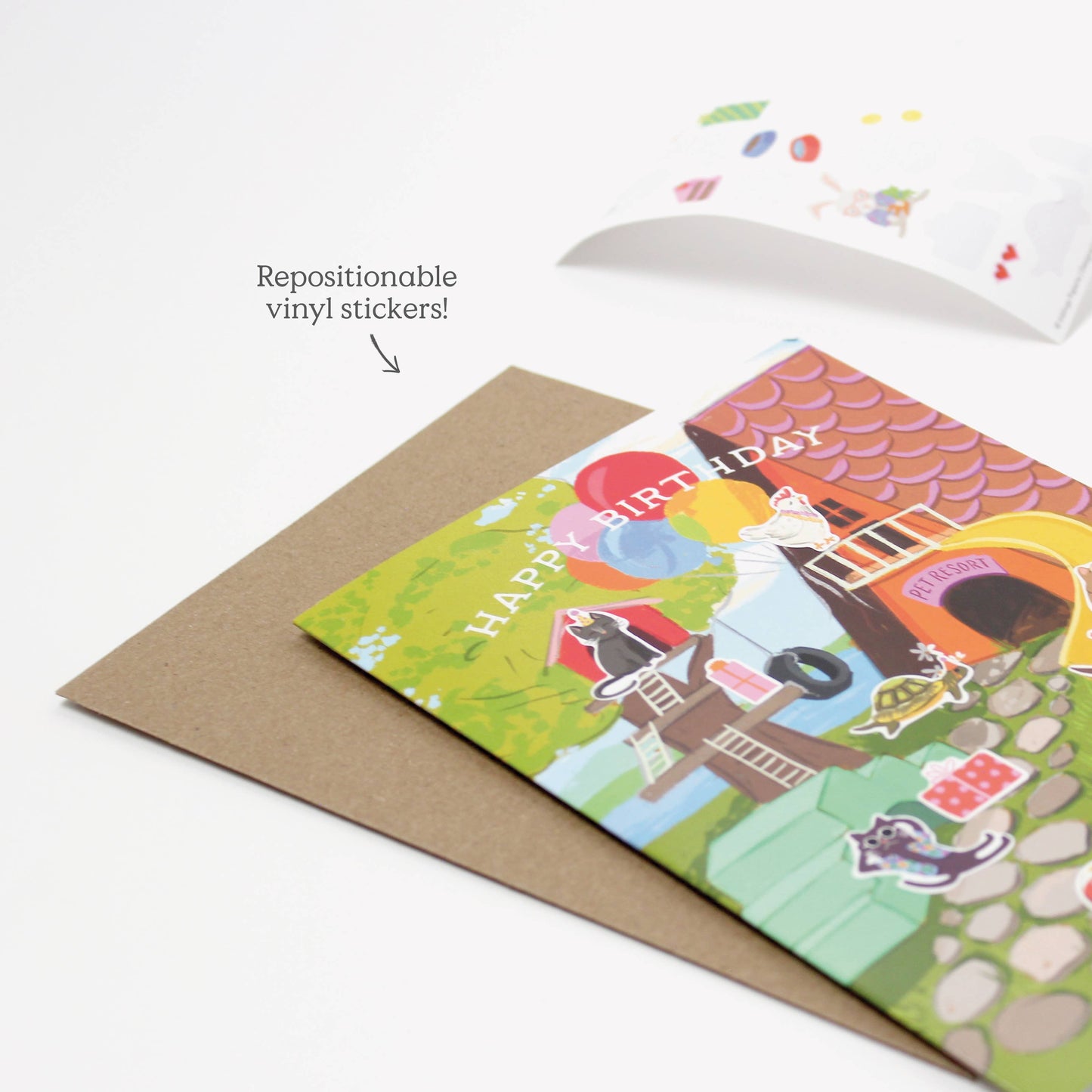 Sticker Scene Card - Pet Resort Birthday
