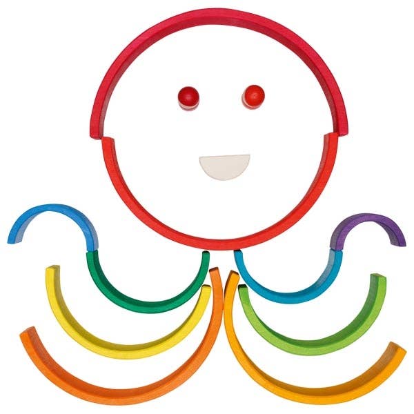 Large Rainbow Wooden Building Blocks