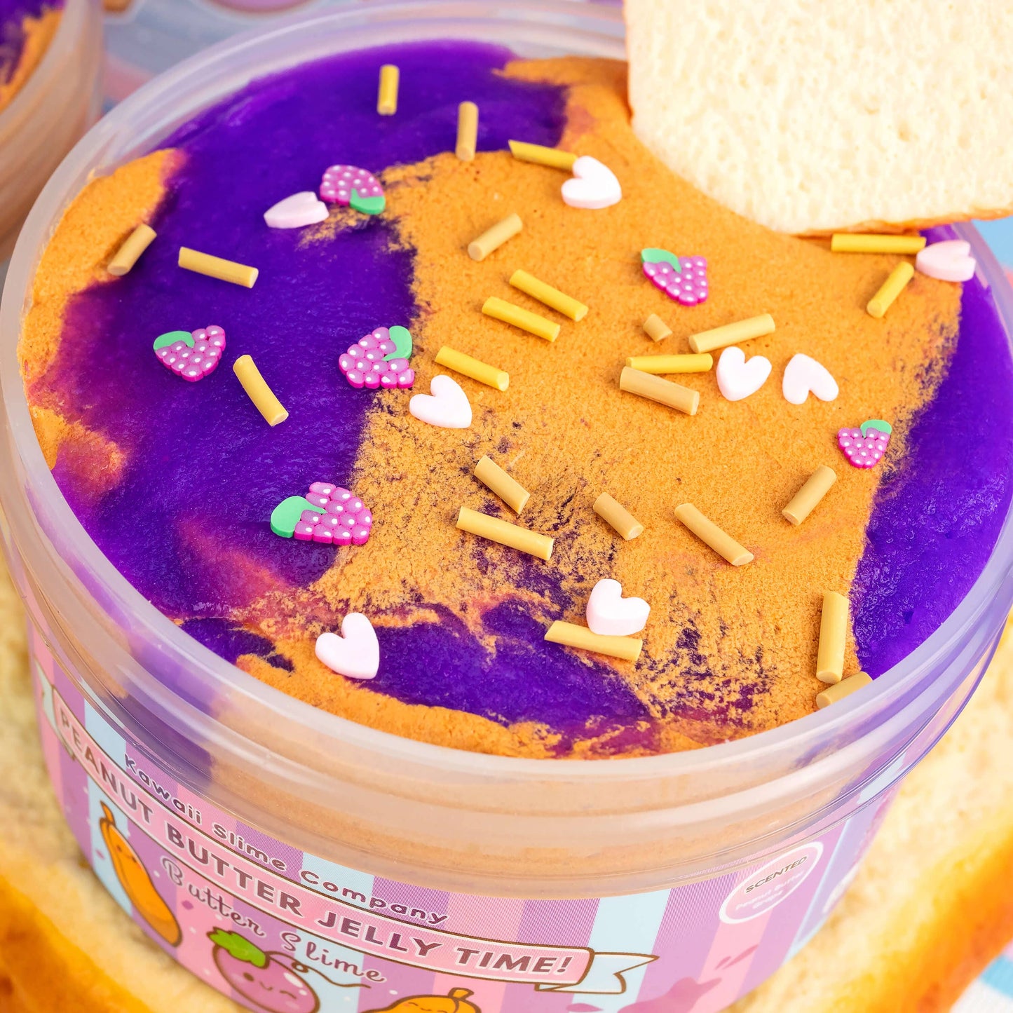 Peanut Butter Jelly Time Grape 2 Slimes In 1 by Kawaii Slime Company