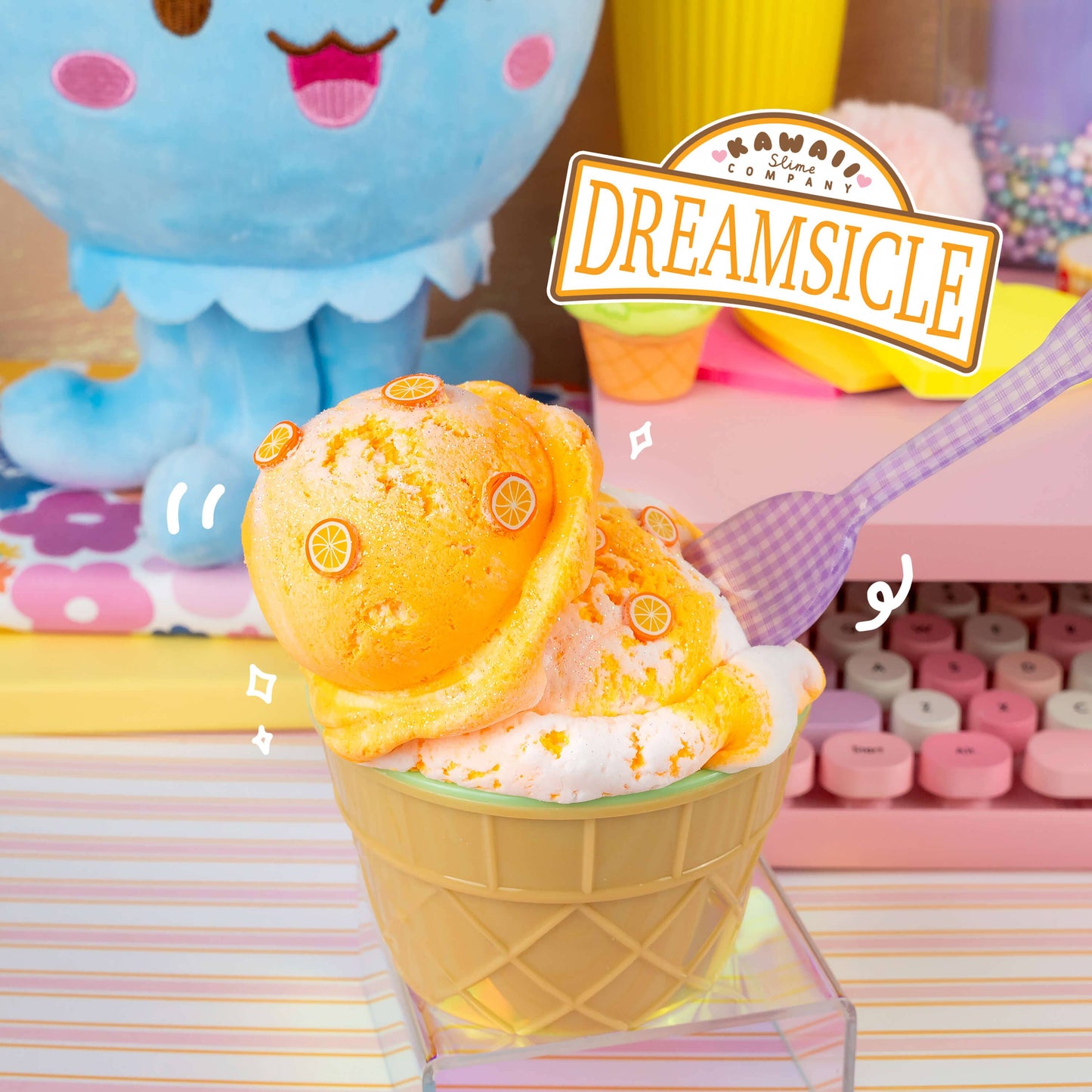 Dreamsicle Scented Ice Cream Pint Slime by Kawaii Slime Company