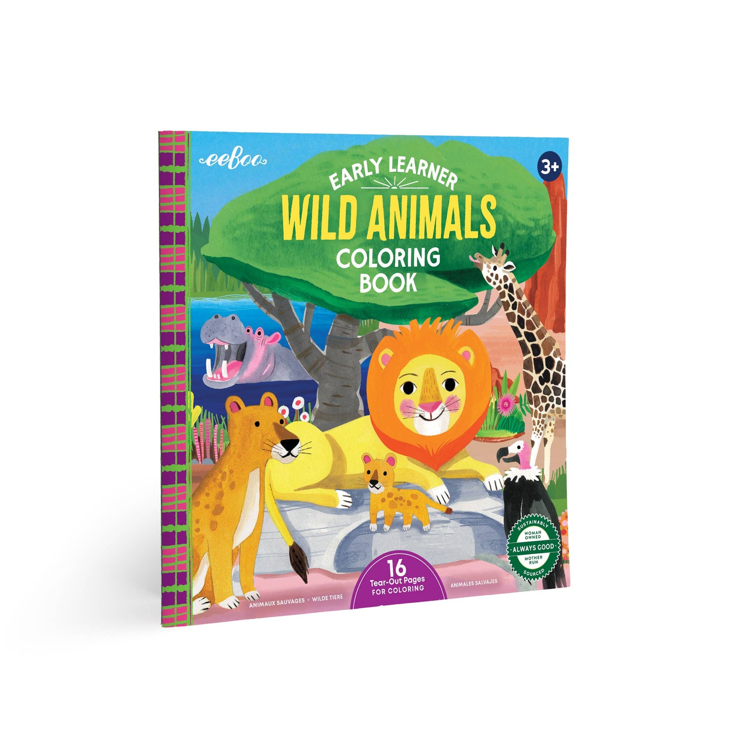 Wild Animals Square Coloring Book