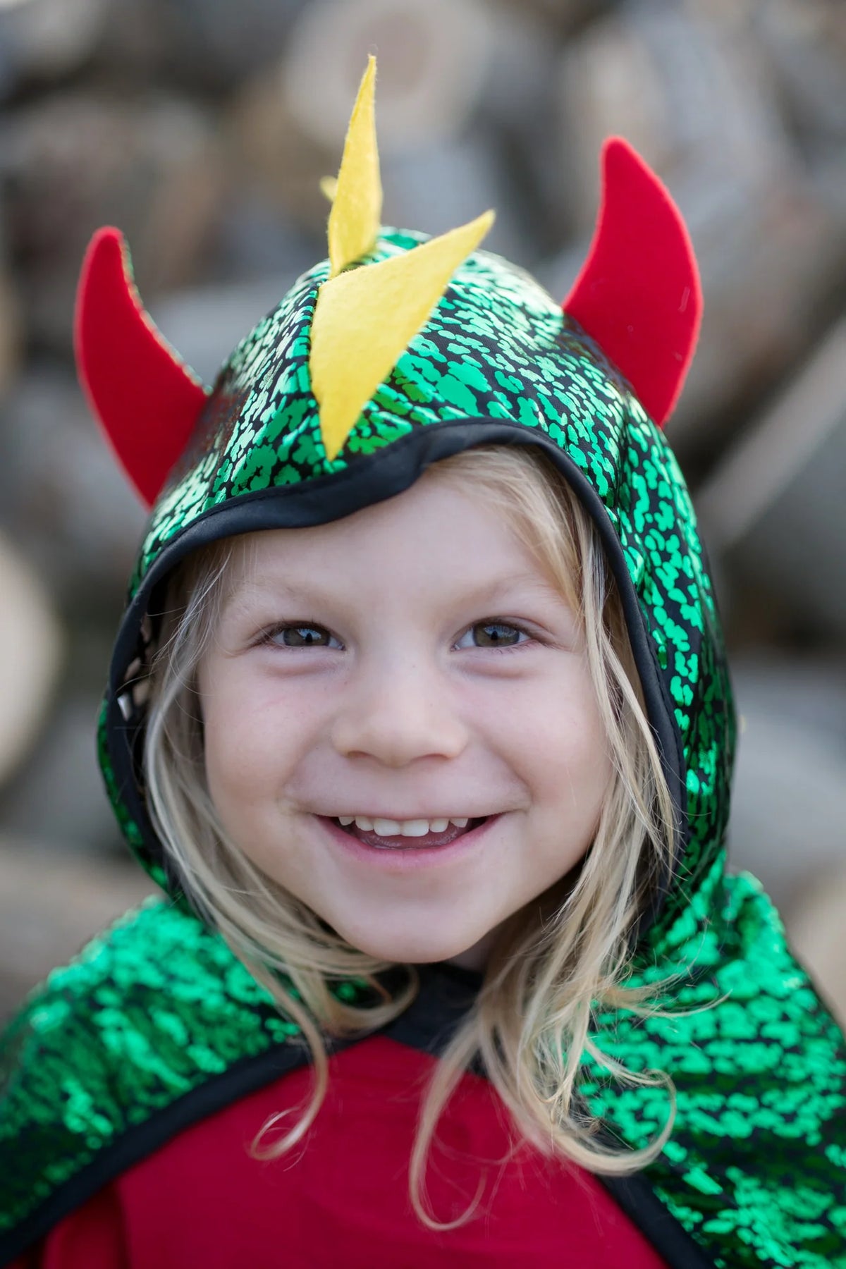 Reversible Dragon/Knight Cape, Green/Silver