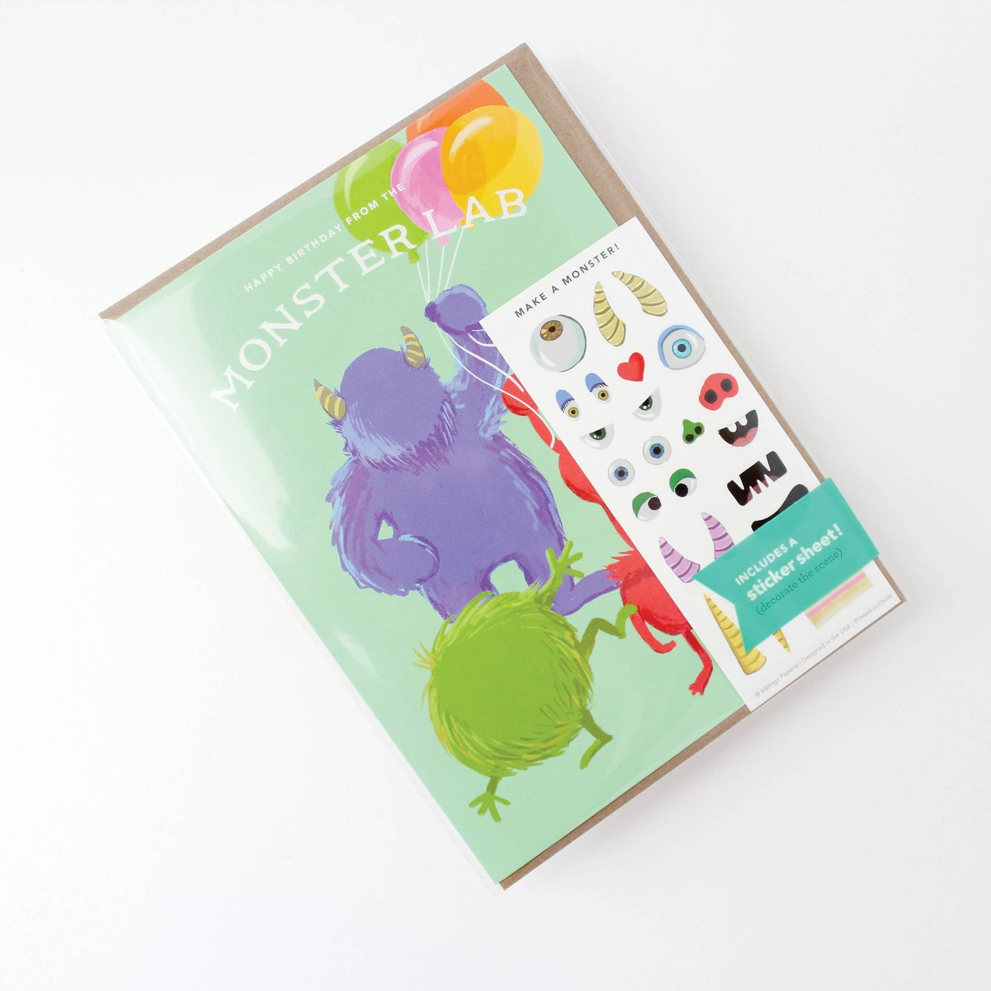 Sticker Scene Card - Monster Lab