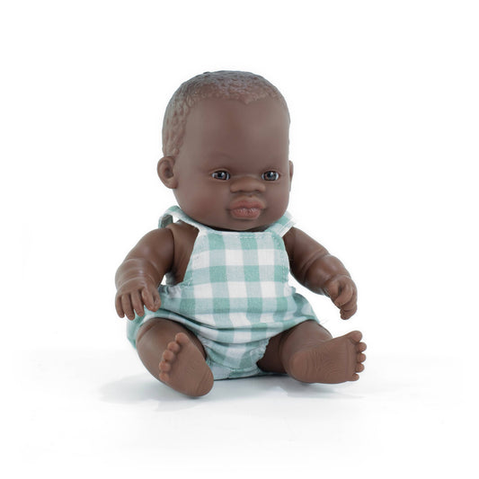 Miniland Baby Doll Dark Skinned Boy 8 1/4"