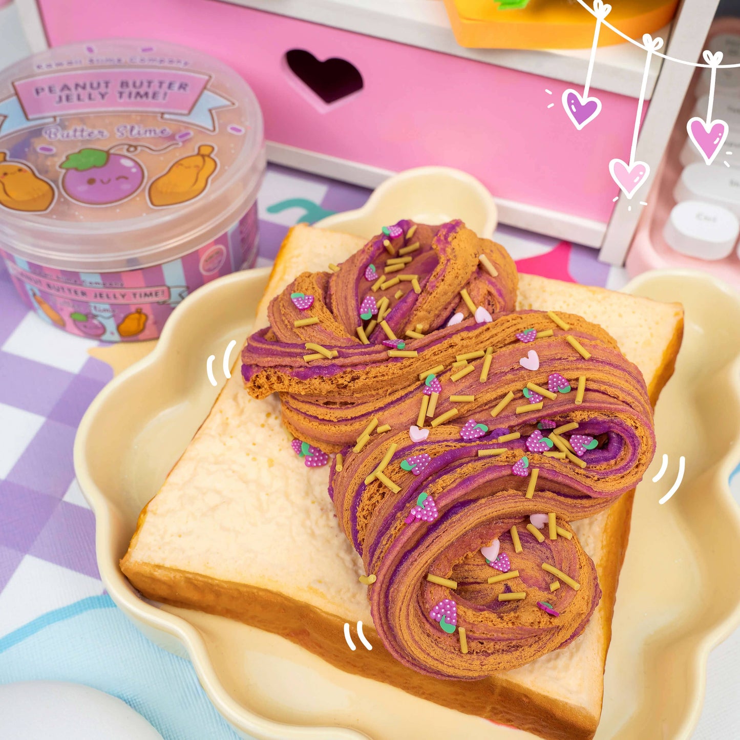 Peanut Butter Jelly Time Grape 2 Slimes In 1 by Kawaii Slime Company