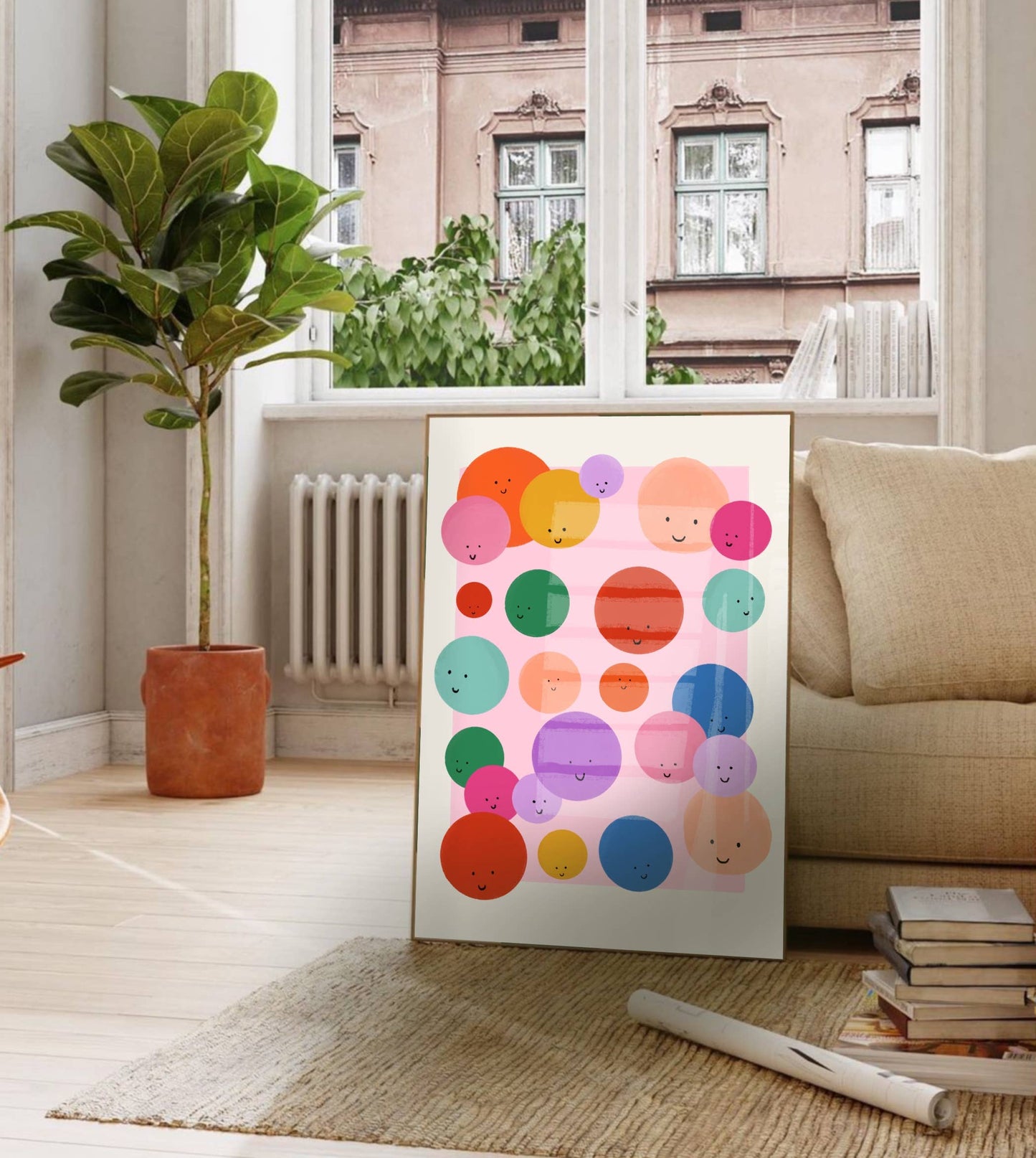 Colorful Smileys Art Print