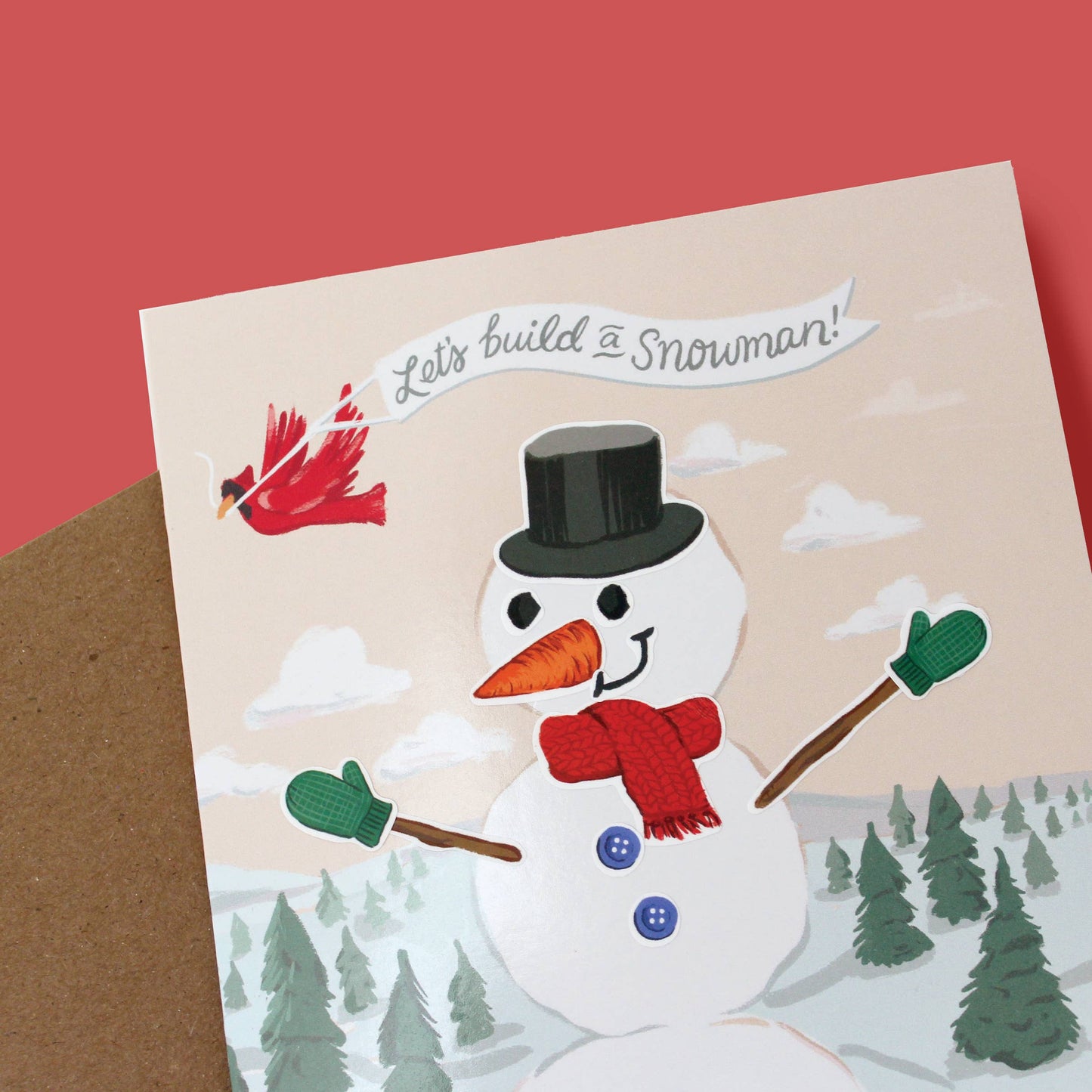 Sticker Scene Card - Build a Snowman