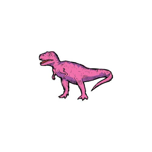 Pink T Rex Temporary Tattoo Pair