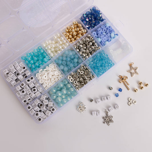 Winter Holiday Silver & Blue Bead Kit