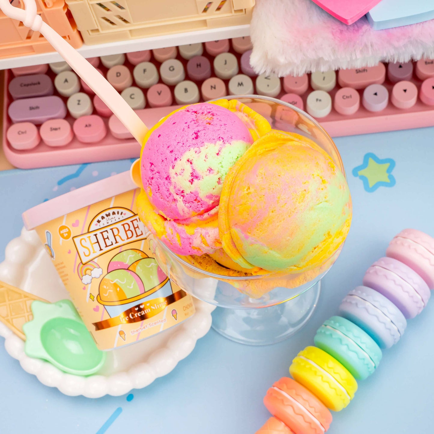 Sherbet Scented Ice Cream Pint Slime by Kawaii Slime Company