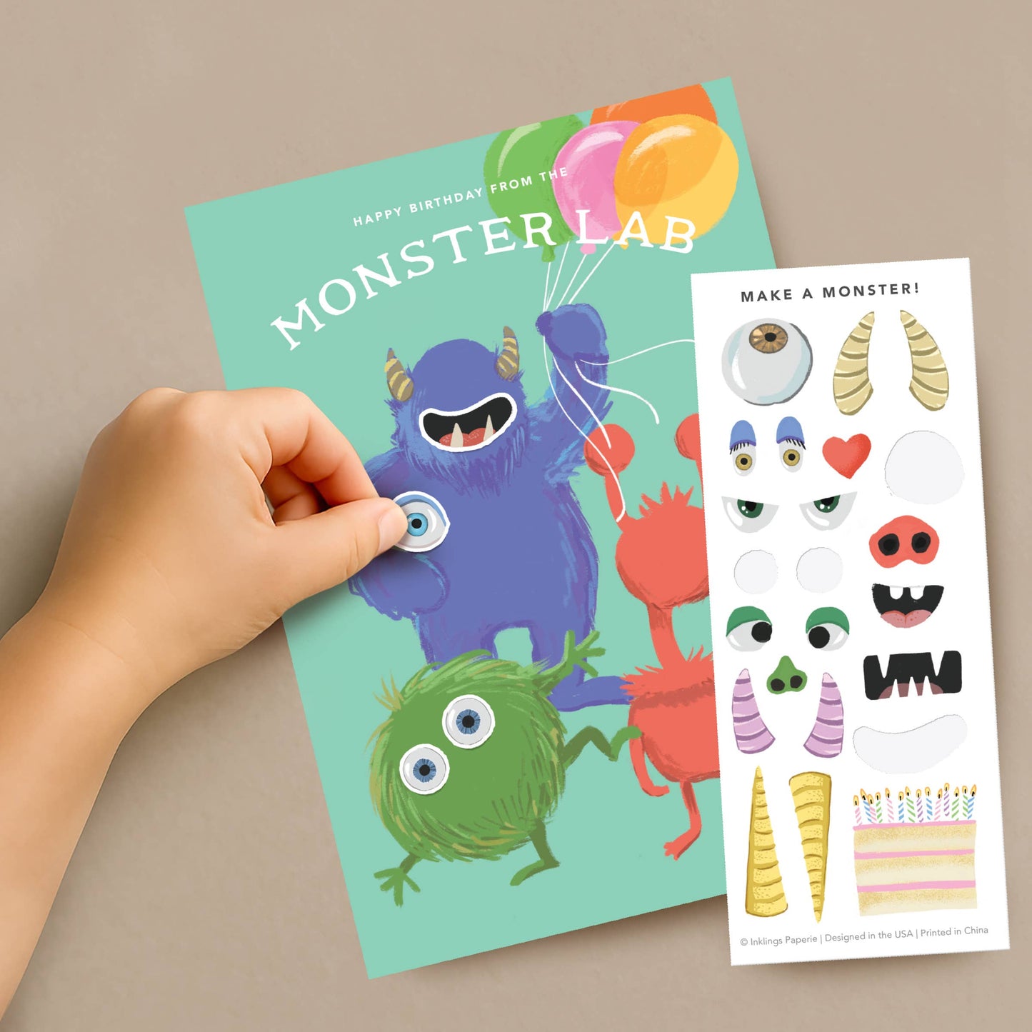 Sticker Scene Card - Monster Lab