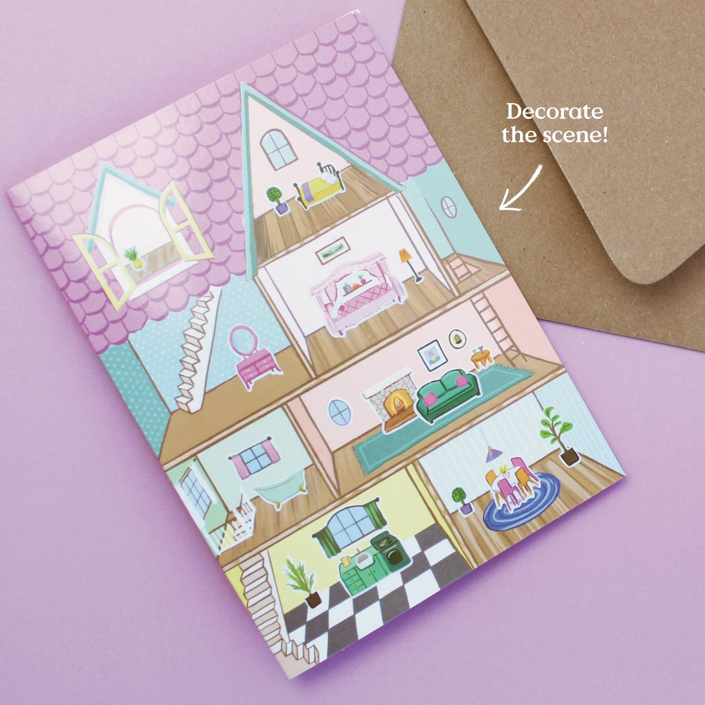 Sticker Scene Card - Dollhouse