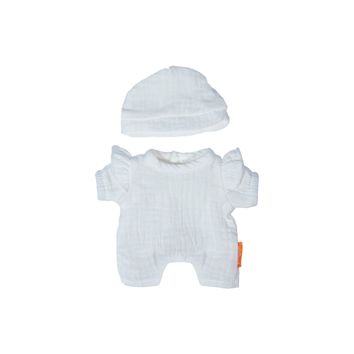 White PJs with Hat - Clothing for 8 1/4" Doll