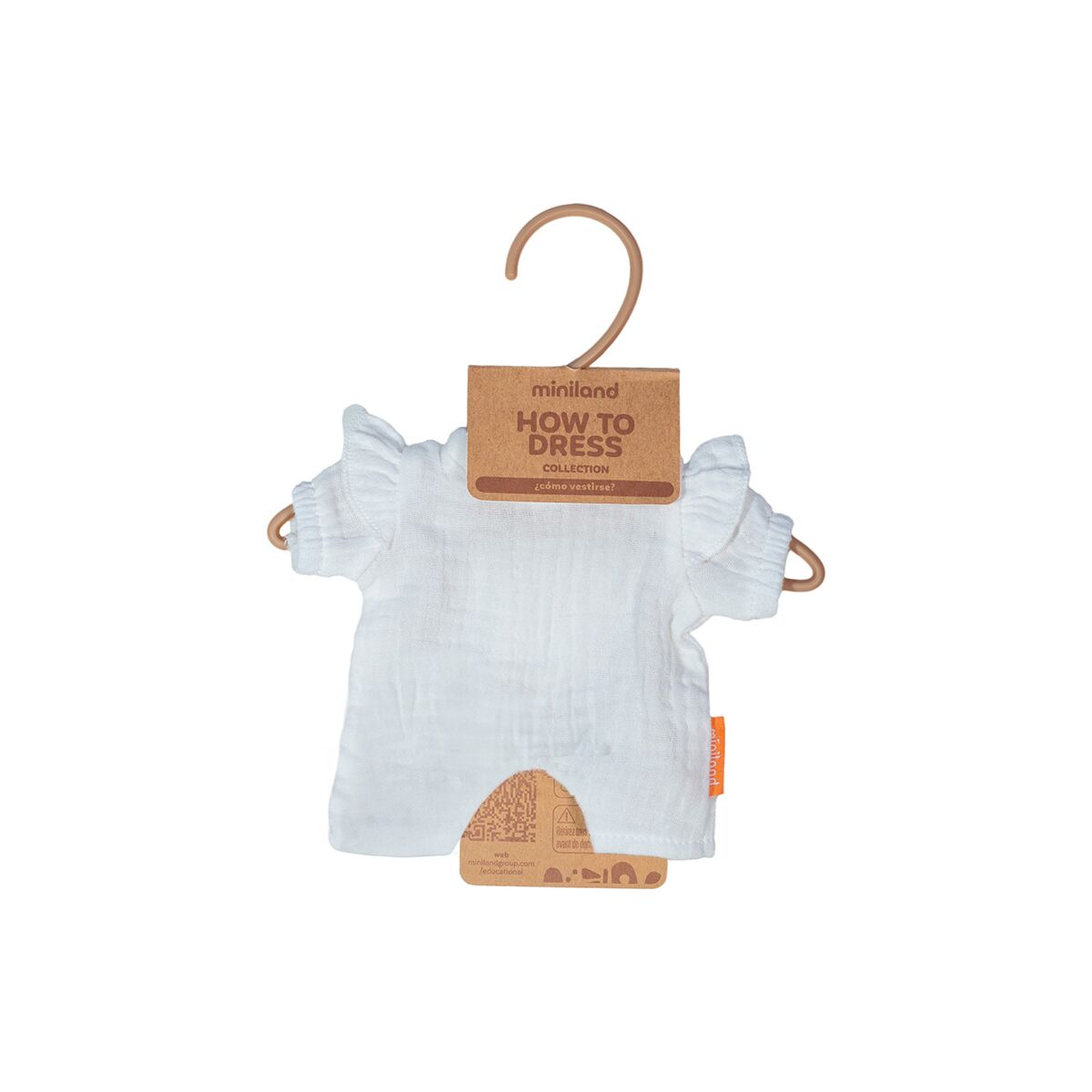 White PJs with Hat - Clothing for 8 1/4" Doll