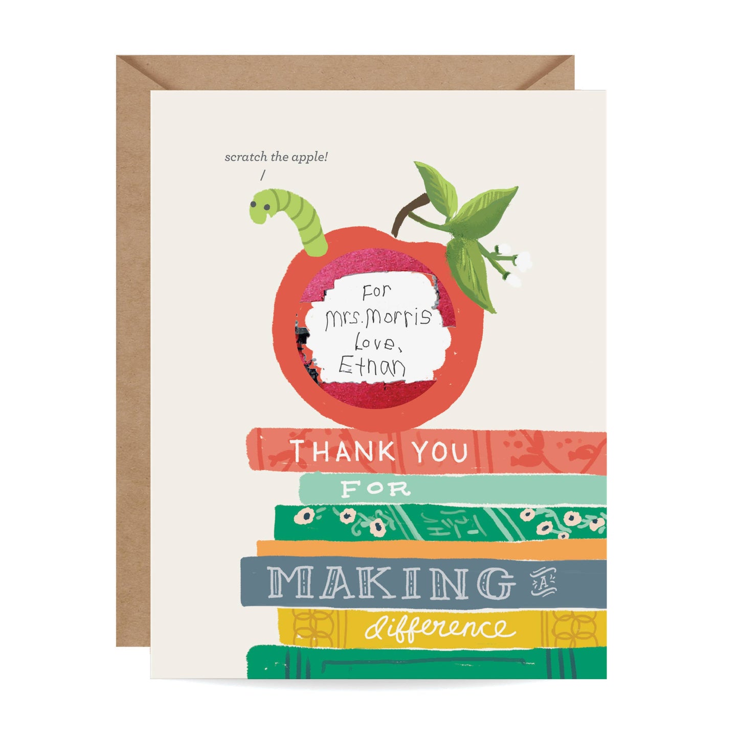Bookworm Scratch-off Greeting Card