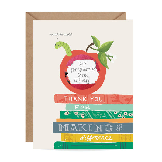Bookworm Scratch-off Greeting Card