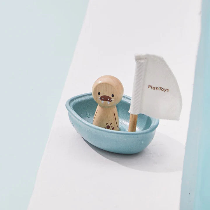 Walrus in Sailing Boat by Plan Toys