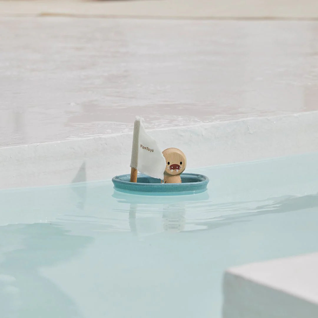 Walrus in Sailing Boat by Plan Toys