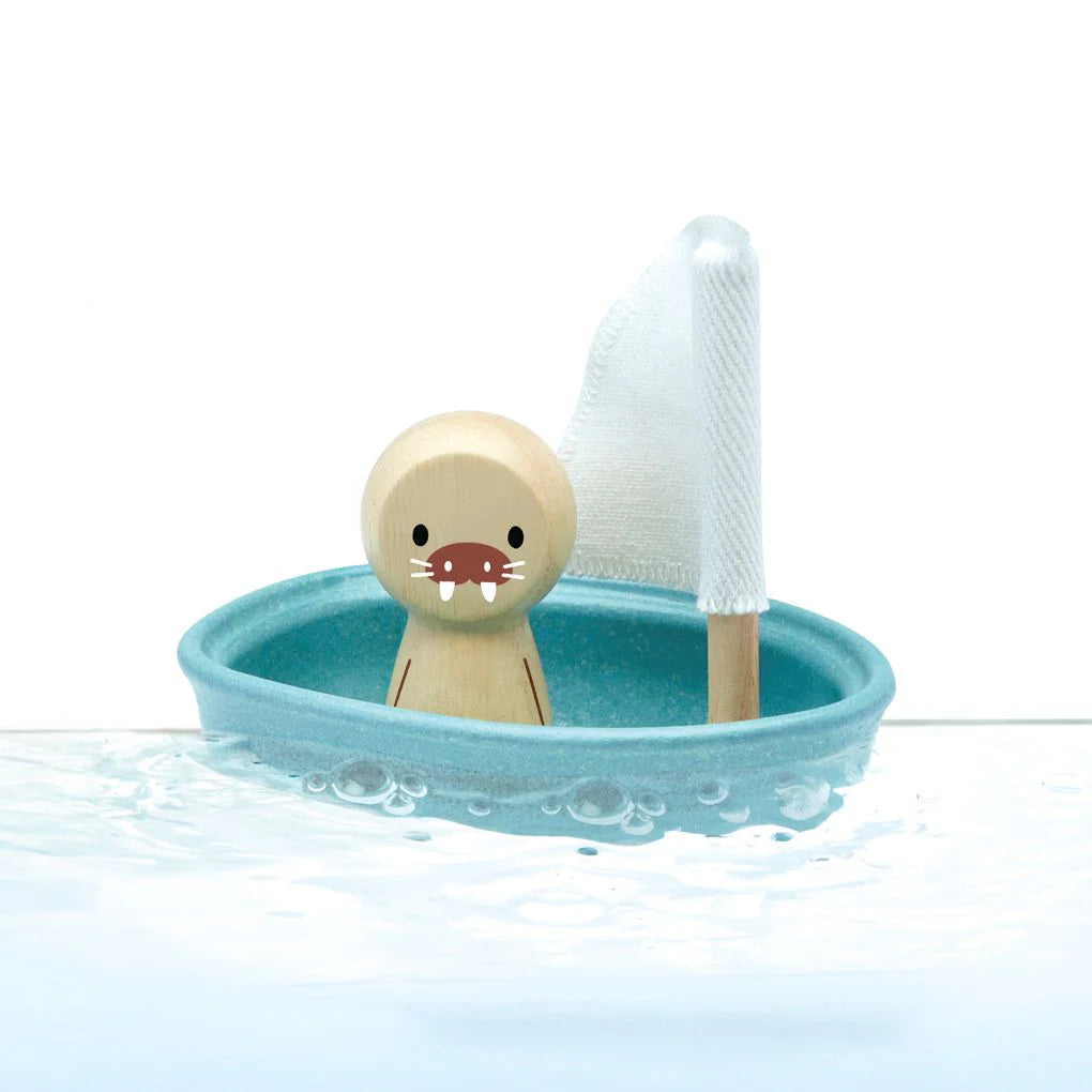 Walrus in Sailing Boat by Plan Toys