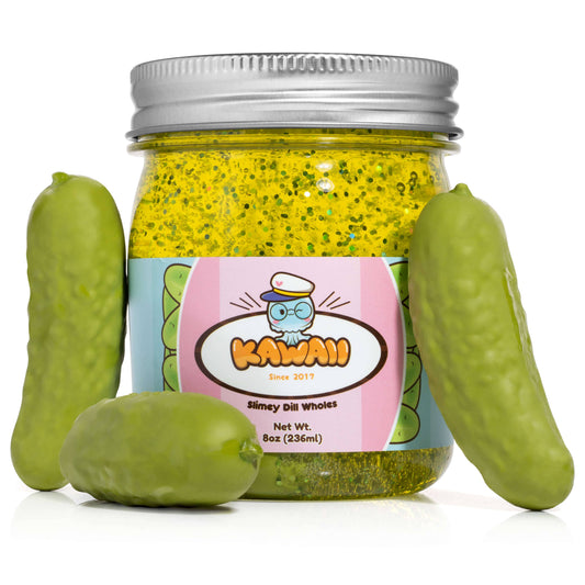 Shimmery Pickle Clear Slime by Kawaii Slime Company
