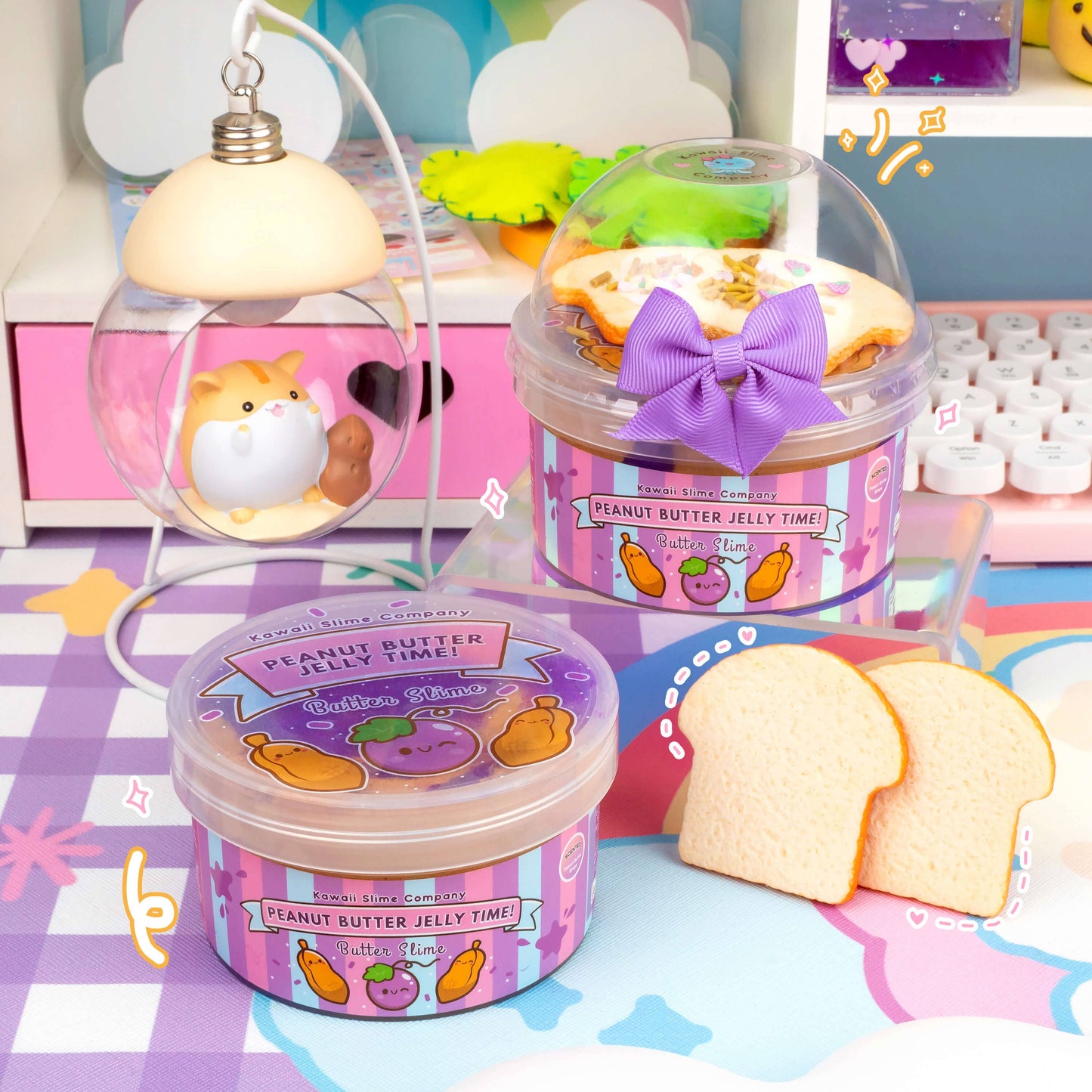 Peanut Butter Jelly Time Grape 2 Slimes In 1 by Kawaii Slime Company