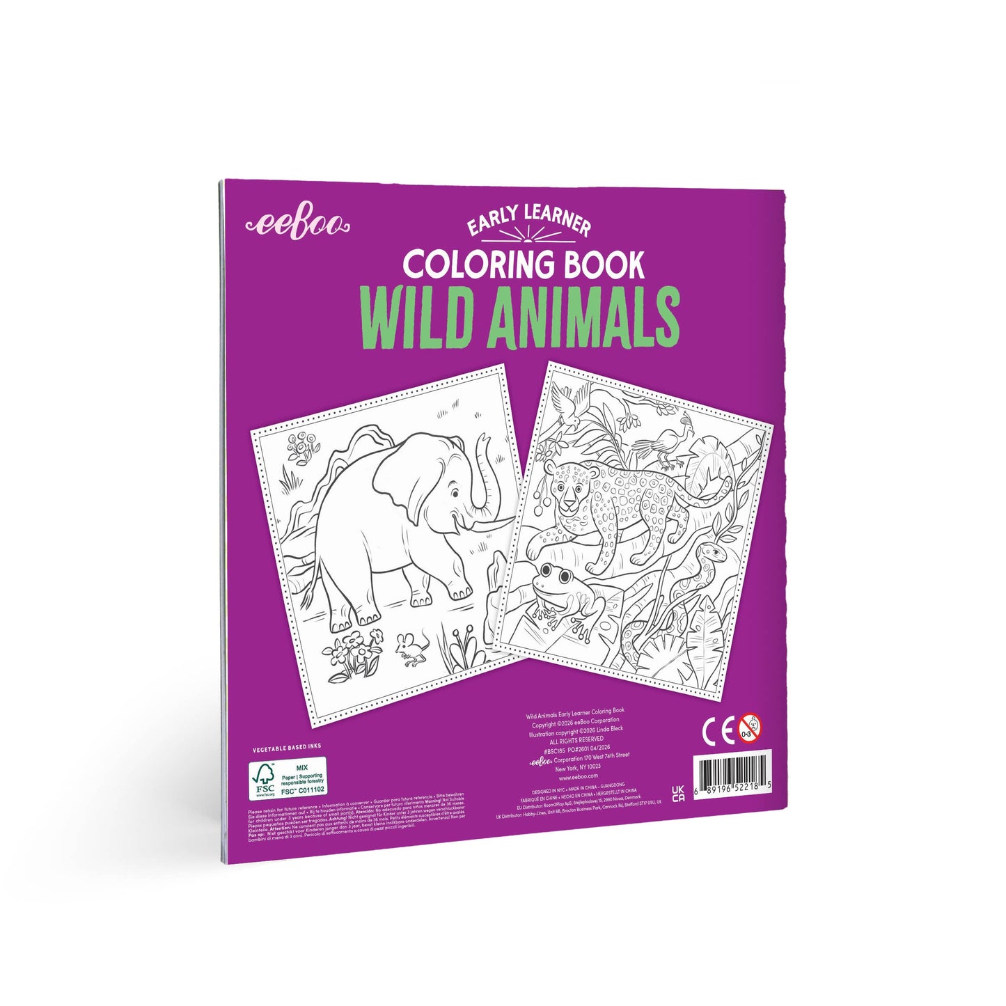 Wild Animals Square Coloring Book