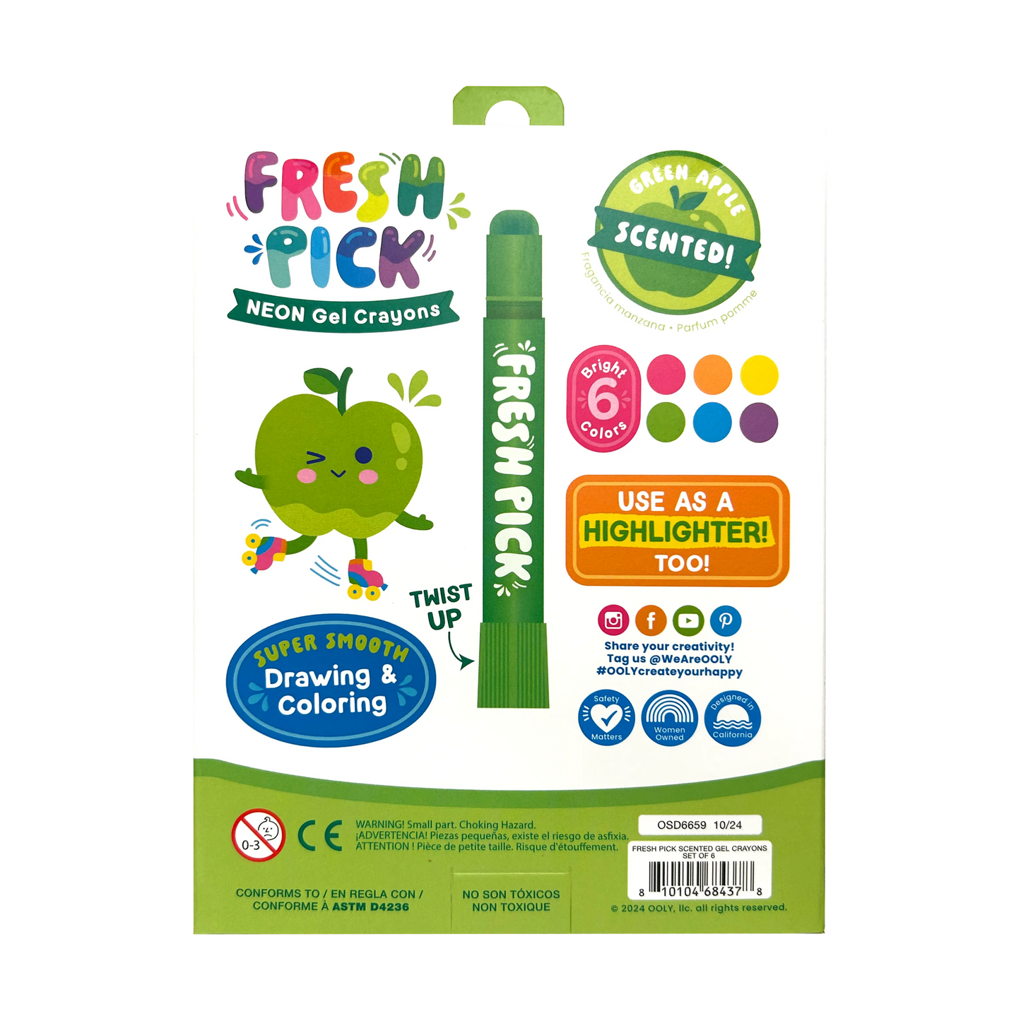 Fresh Pick Apple Scented Gel Crayons by OOLY