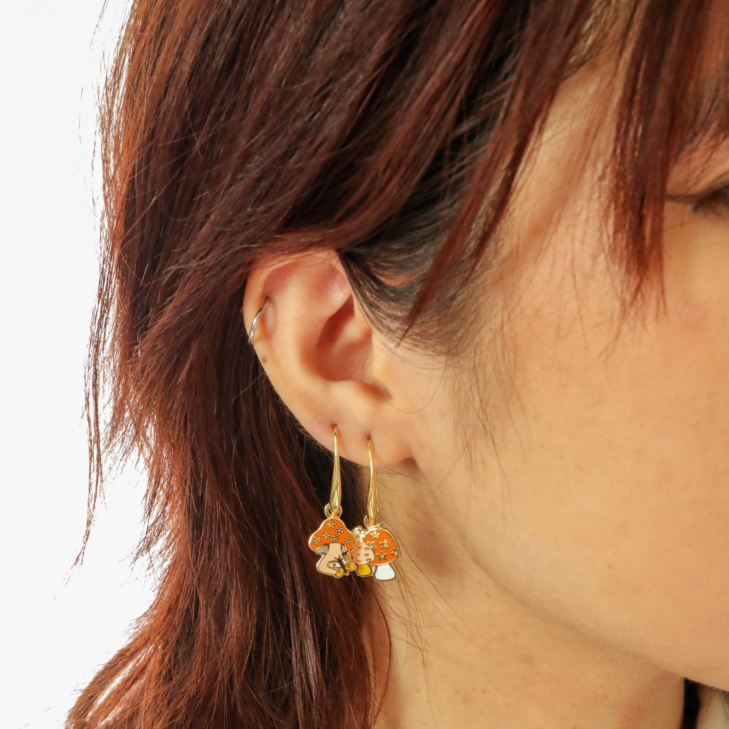 Mushroom Butterfly Earrings - Yellow Owl Workshop