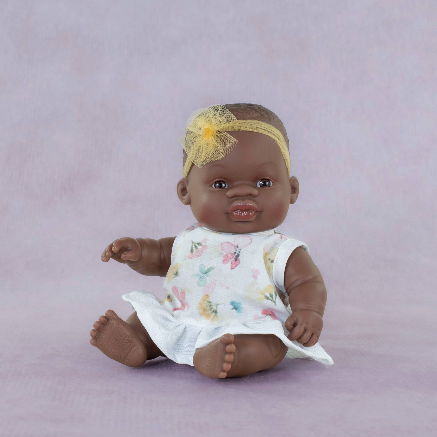 Miniland Baby Doll Dark Skinned Girl 8 1/4"