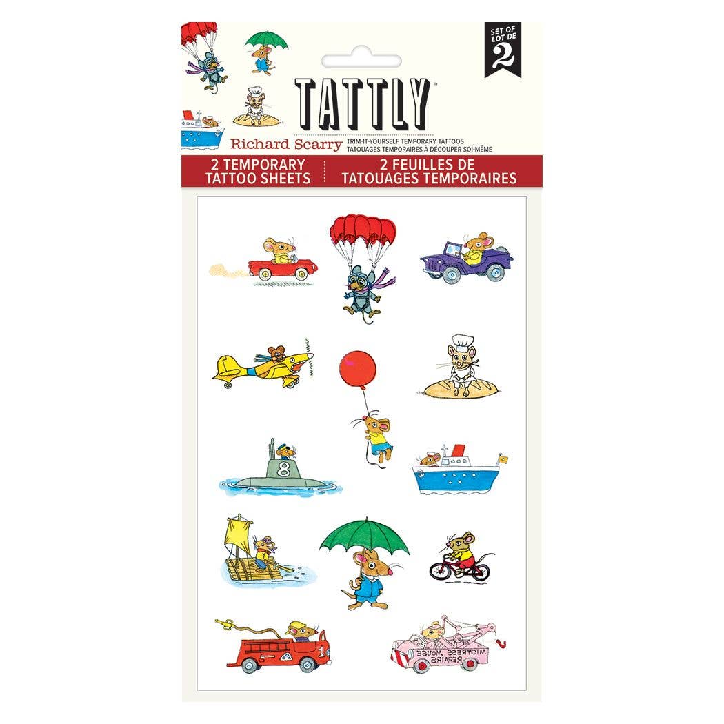 Busy World Mice Tattoo Sheet - Tattly