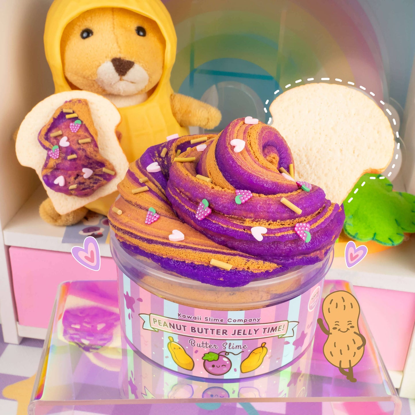 Peanut Butter Jelly Time Grape 2 Slimes In 1 by Kawaii Slime Company