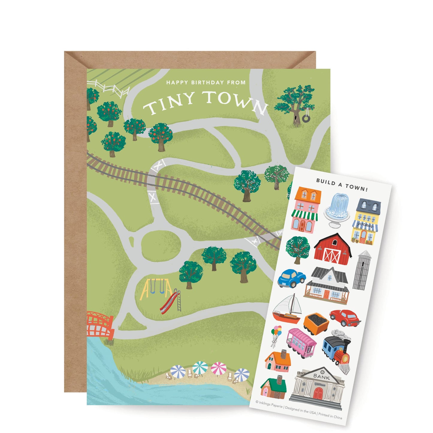 Sticker Scene Card - Tiny Town