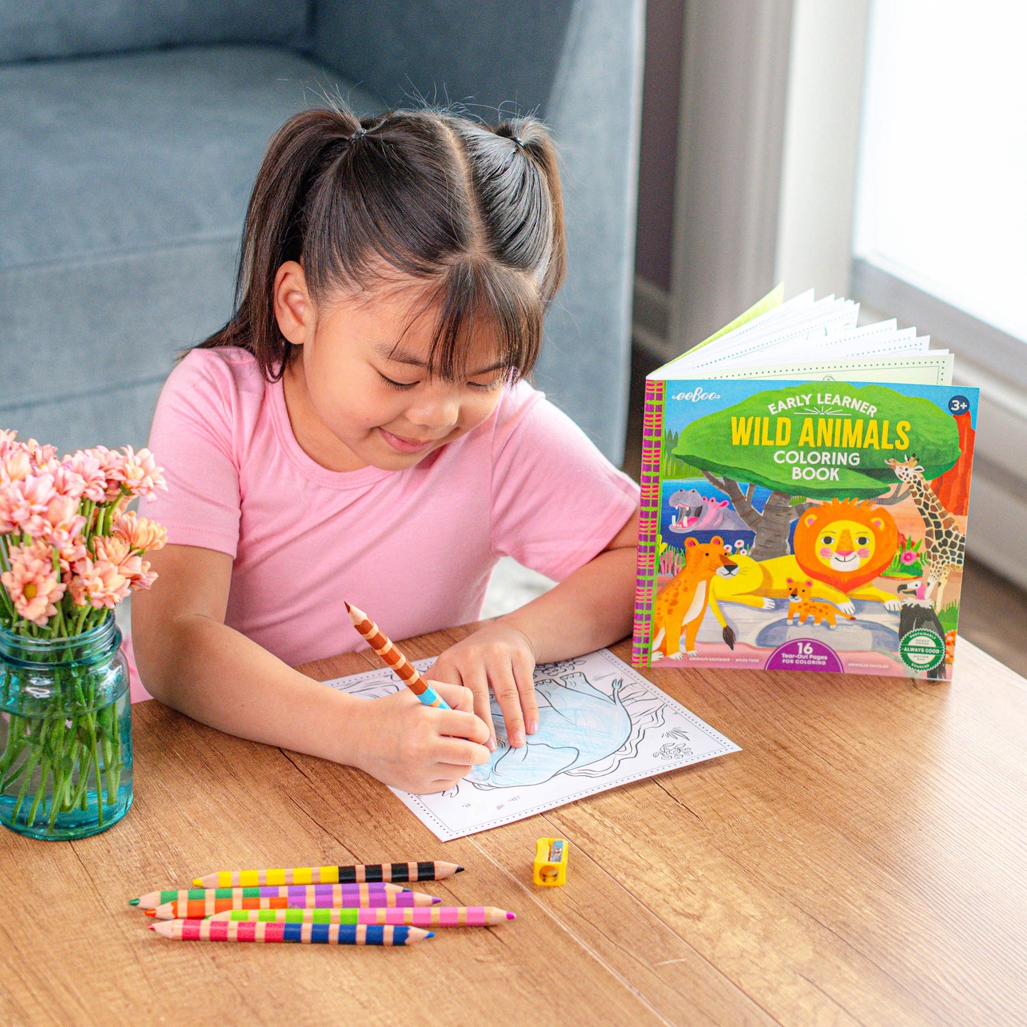 Wild Animals Square Coloring Book
