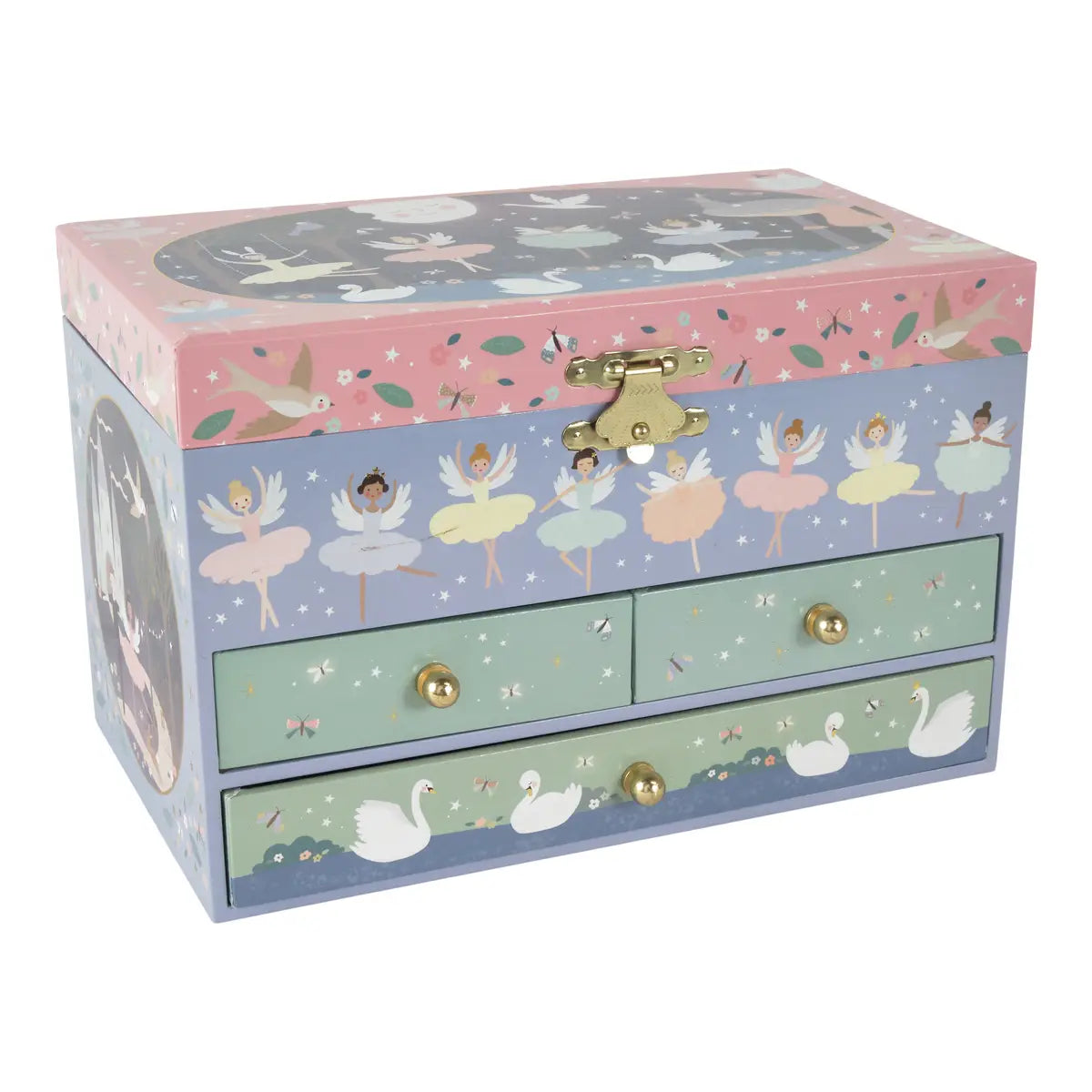 Musical Jewelery Box with 3 Drawers - Enchanted