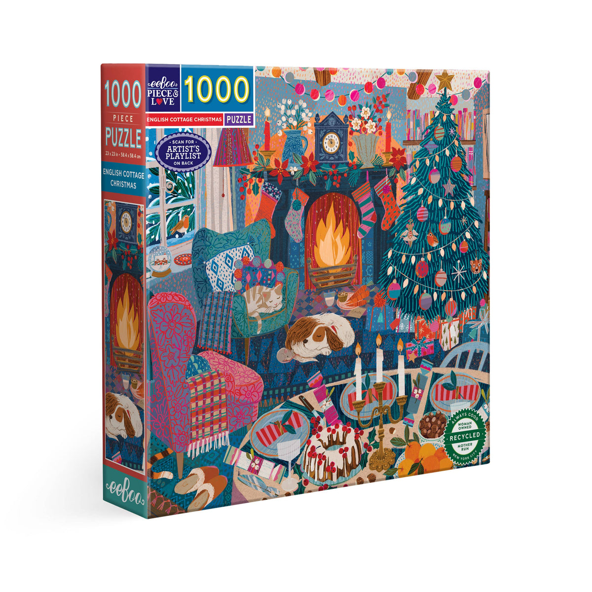 English Cottage Christmas 1000 Piece Square Puzzle