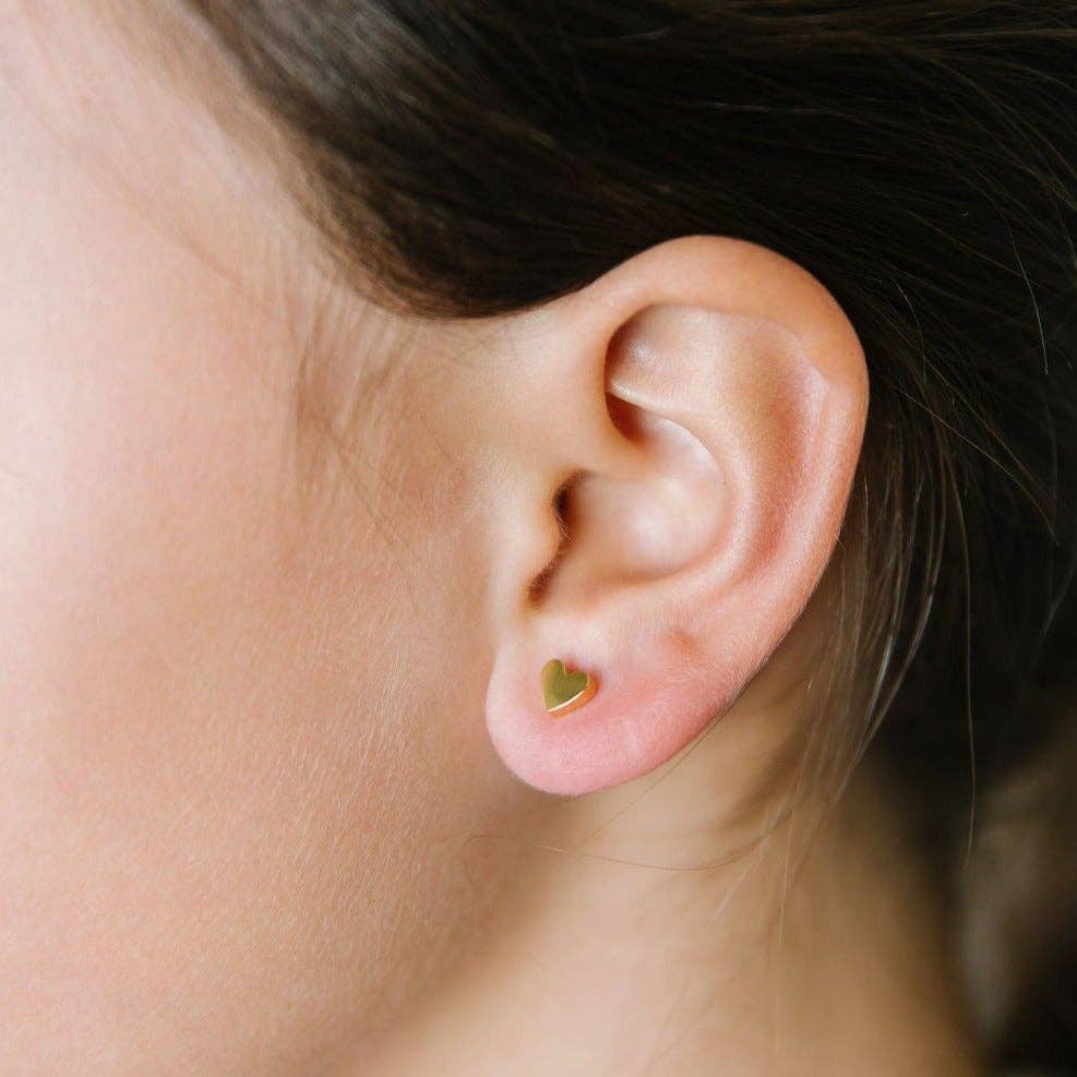 Heart Long Post Stud Earring