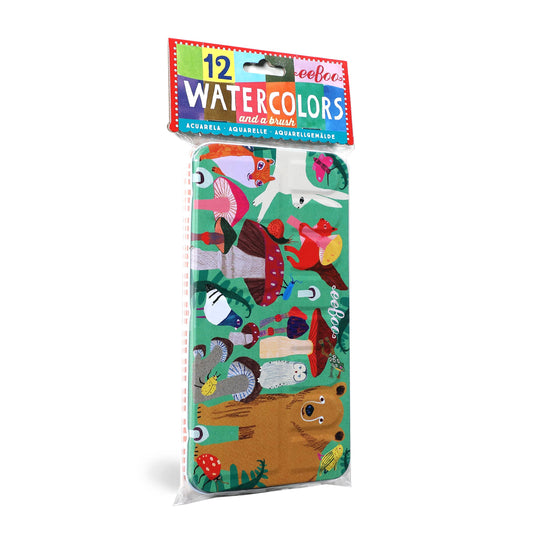 Mushrooms - Watercolor Paint Tin by eeBoo