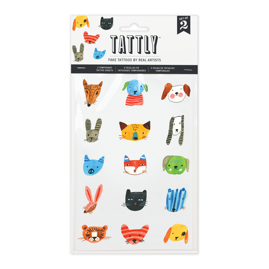 Fuzzy Faces Temporary Tattoo Sheets